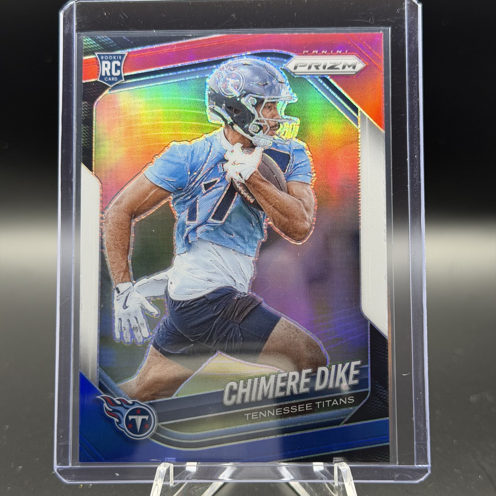 2025 Panini Prizm Chimere Dike RC #396 Red White & Blue Titans WR