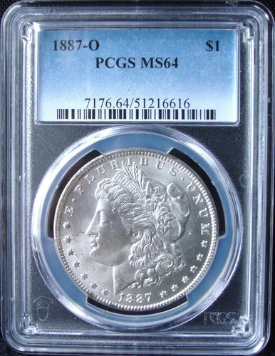 1887-O Morgan Silver Dollar - PCGS MS 64