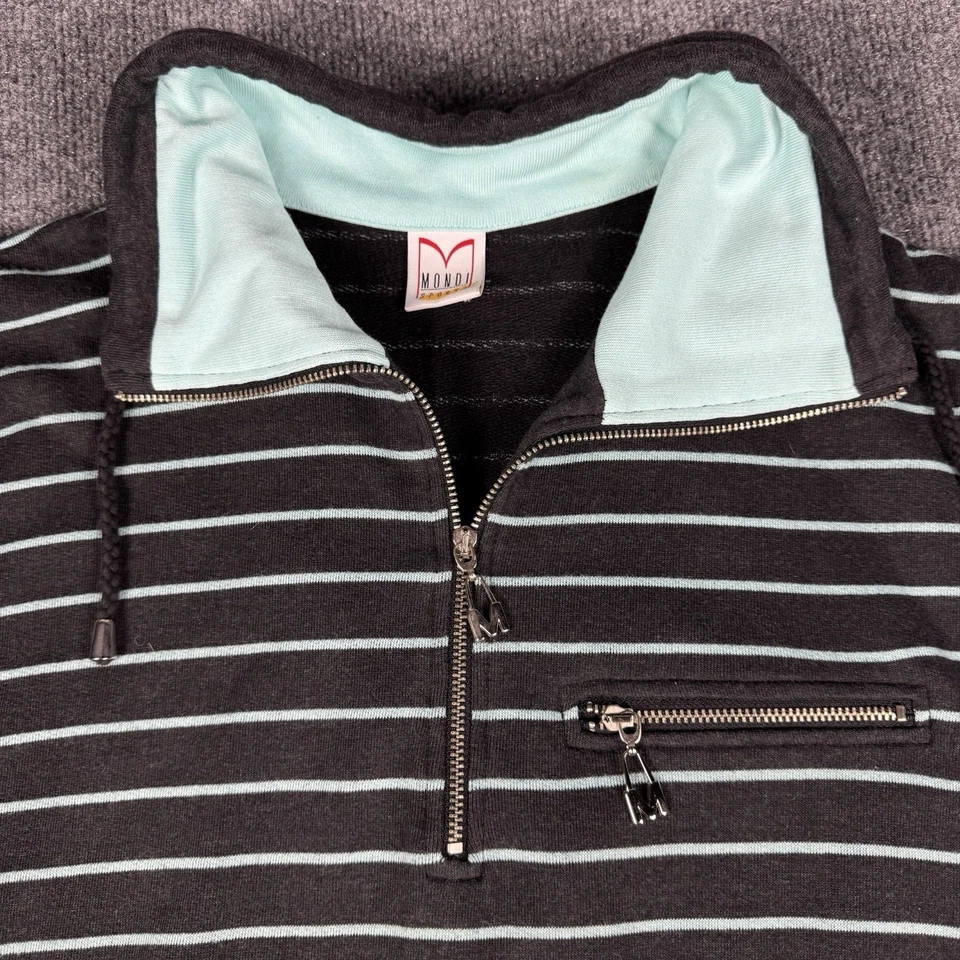 Mondi Sports Women’s Pullover Vintage Blue Embroidered Zipper Pocket  - Image 2 of 4