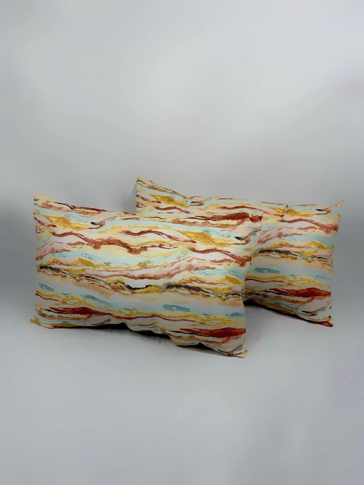 Handmade Falling Colors Throw Pillow 12x18 - Image 2 of 2