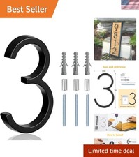 Modern 5-Inch Floating House Number - Weather-Resistant and Easy to Install