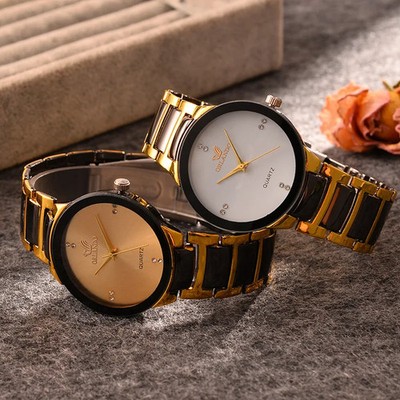 New Steel Men Luxury Watches Arrived Cool Black Gold Quartz Steel Wristwatch