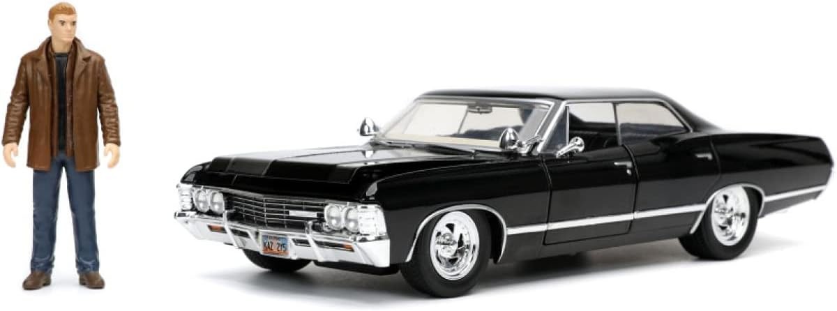 1967 CHEVROLET IMPALA SS SUPERNATURAL SS SEDAN BLACK & FIGURINE 1