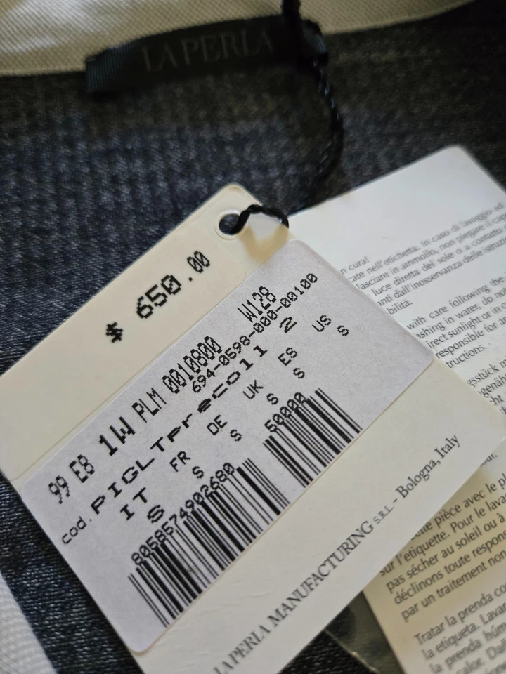 $650 La Perla Hombre Mezcla Seda Pijama Top S Foto 3 de 4