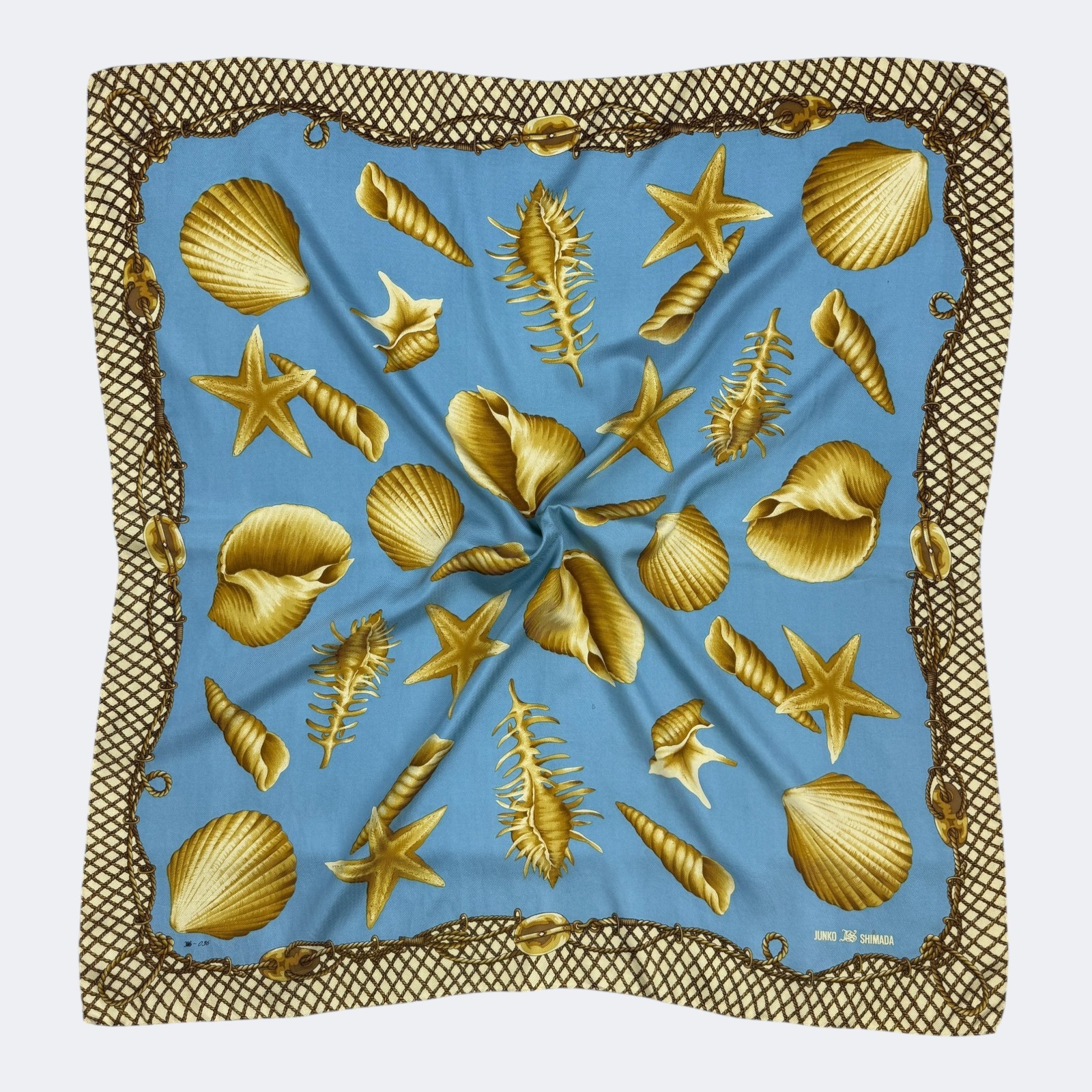 Junko Shimada Scarf Twill Silk Shell Design Scarves On Multi Color #S96
