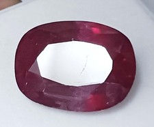38.15 Ct Certified Natural Burma Red Ruby Cushion Shape Loose Gemstone