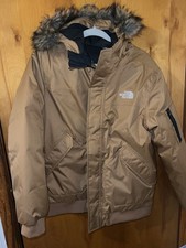 THE NORTH FACE Boys' Gotham Faux-Fur-Trim Hooded Jacket L 12 Black DryVent 600