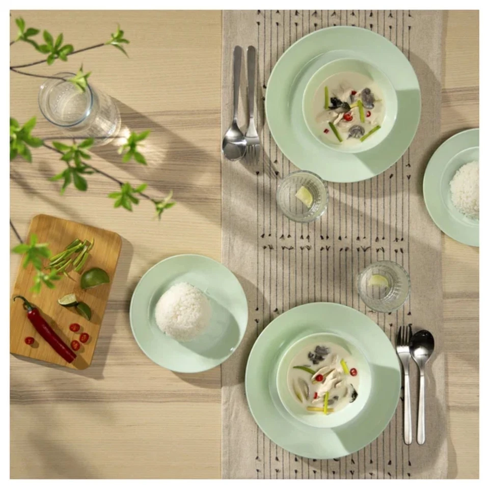 IKEA OFTAST Light Green Dinnerware Set – Plates Bowls Side Plates 6/12/18 Pcs - Image 2 of 3
