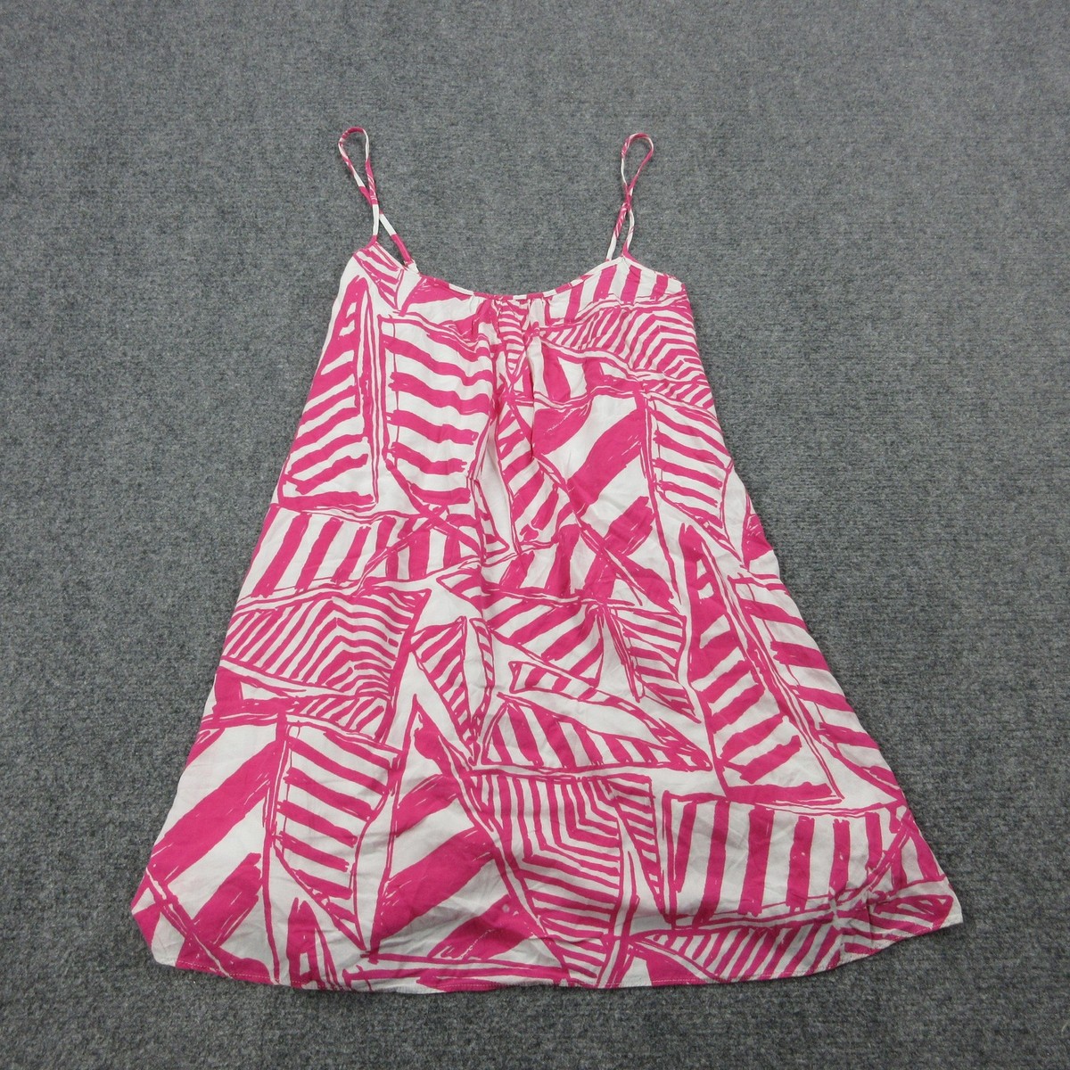 lilly pulitzer pink striped dress Lilly Pulitzer Dress Womens M Pink Striped Scoop Neck Strappy A Line  Sundress