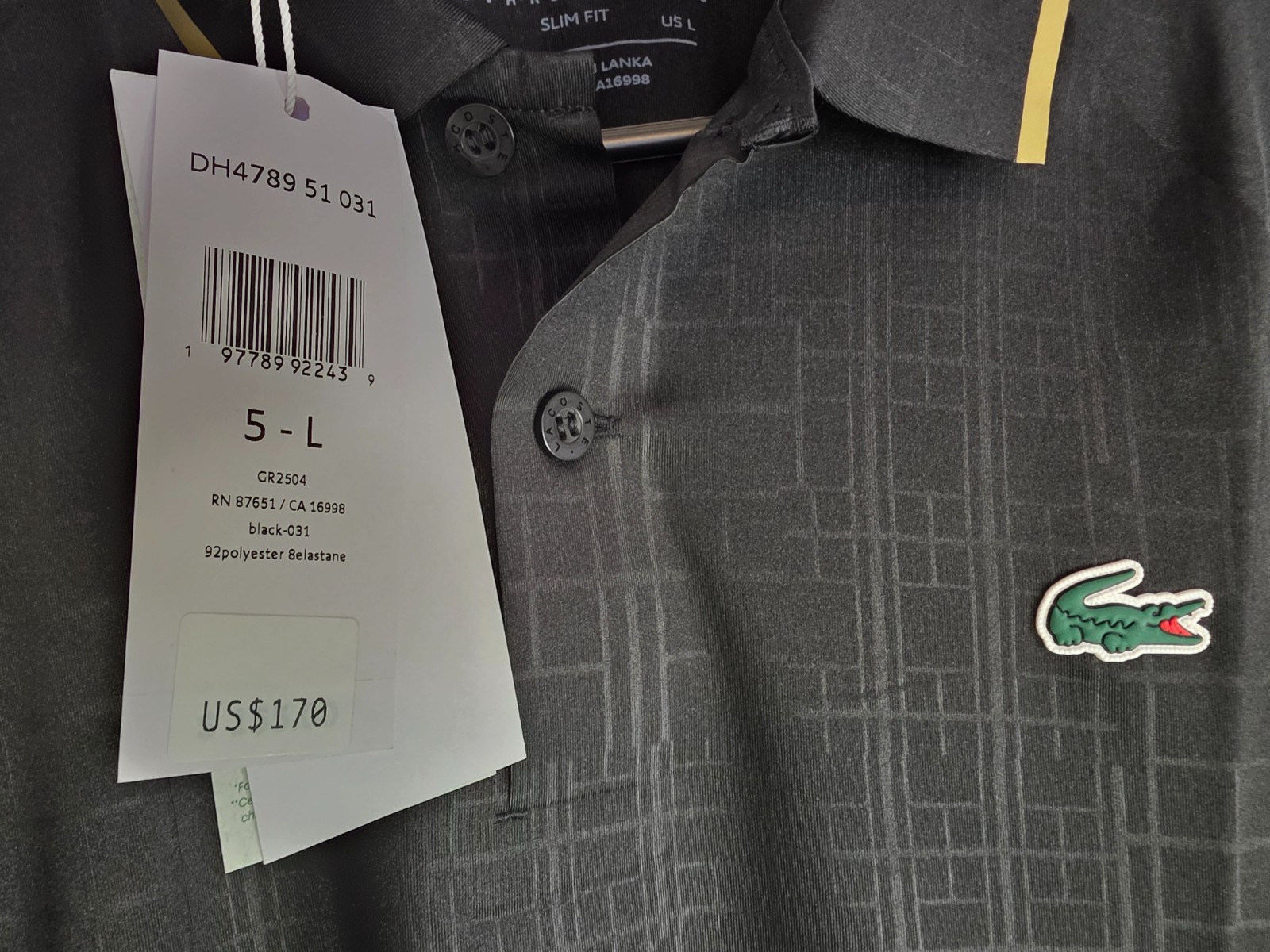 Lacoste Novak Djokovic t-shirt size L black fancy thumbnail 8