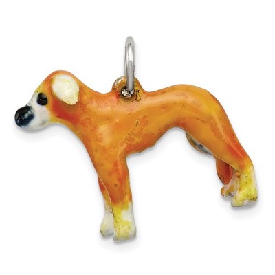 Sterling Silber emailliert Whippet Charm Anhänger Geschenk für Mutter