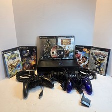 Sony PlayStation 2 Console 7 Games 3 Controllers 2 Off Brand 