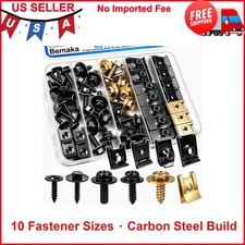 60pc U Nut Clips Body Bolts Screws Kit 10 Sizes Auto Car Fender Bumper Retainer