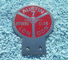 Classic AUSTIN SEVEN OWNERS CLUB (LONDON) CAR BADGE~VINTAGE PRE WAR 7CHUMMY/BABY