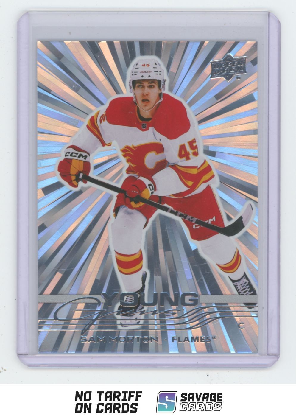 2025-26 Upper Deck Young Guns Outburst Sam Morton #215 Calgary Flames