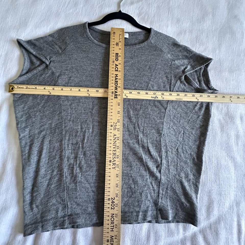 Suéter Top Mezcla de Lana Para Mujer S Manga Corta Cápsula Relajada Minimalista Foto 3 de 4