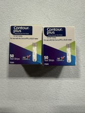 NEW 100 CONTOUR PLUS Blood Sugar Test Strips 2x50 Exp 11/26 Ship FAST FREE