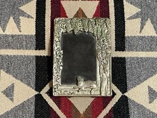 Metal Cat Photo Picture Frame Mini 2.5” x 3.5” Silver T46