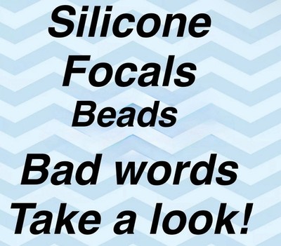 Silicone Craft Bead For Beadable Pens & Jewelry Making 3 pieces bad words Bucket