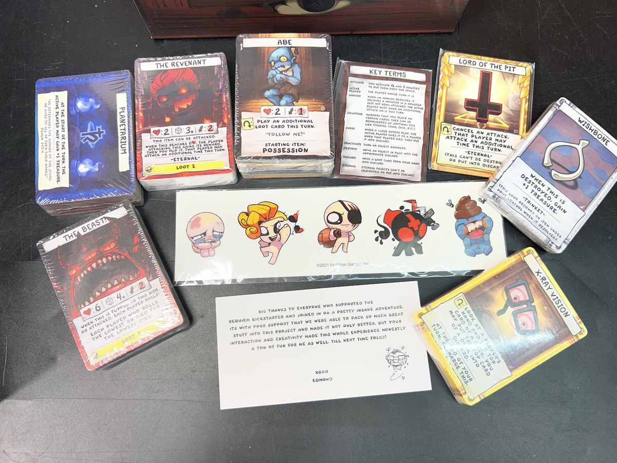 Binding of Isaac Four Souls Requiem Expansion Kickstarter Card Game Set | eBay Binding of Isaac Four Souls Requiem Expansion Kickstarter Card Game Set | eBay