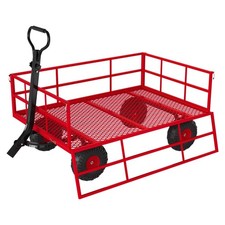 1200 lb Steel Garden Cart Utility Wagon 13 in Wheels Removable Sides Heavy Duty