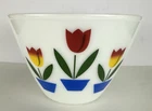 Vintage Anchor Hocking Fire King Milk Glass Tulip Mixing Nesting Bowl 9.5 in