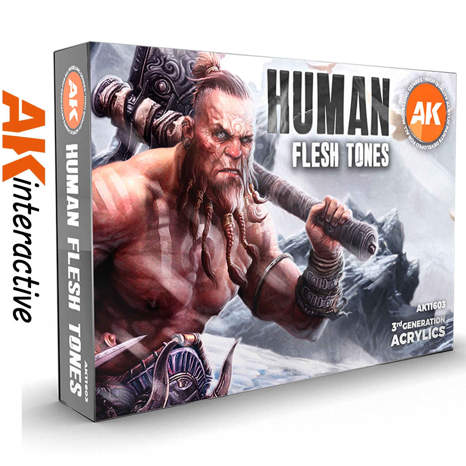 HUMAN FLESH TONES 6 acrylic set 3Gen paints 17ml AK interactive AK11603