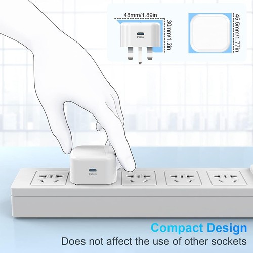 Samsung USB C Charger Plug and Cable 2M Fast Charge Type C Lead with USB-C 20W - Picture 5 of 6