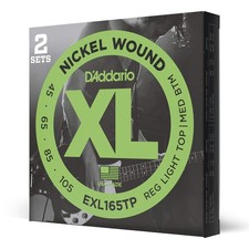 D Addario Xl Nickel Wound Electric Bass Strings 45 60 85 105 2 Pack Multicolor