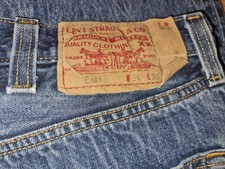 Jeans uomo Levi's Strauss 501 denim W:38/L:30 scuro lavato tessuto spesso 
