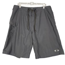 Oakley Men's Board Shorts Gray Cargo Pocket Swim Trunks Size 36