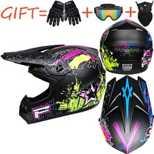 Kids Motocross Helmet Motorbike ATV + Stratos Gloves + Goggles NEW