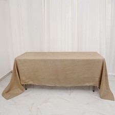 NATURAL 60x102" Rectangular Faux Burlap Tablecloth Wedding