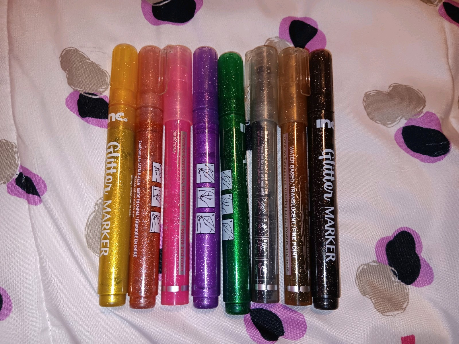 Glitter Markers, 8 Pack