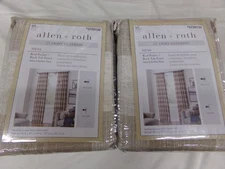Allen + Roth 50x95 Light Filtering Set of 2 Curtain Panels Natural Buffalo Plaid