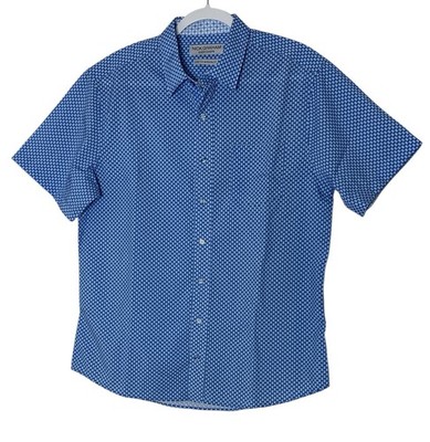 Nick Graham Everywhere Shirt Men s Large Stretch Modern Fit Short Sleeve Blue