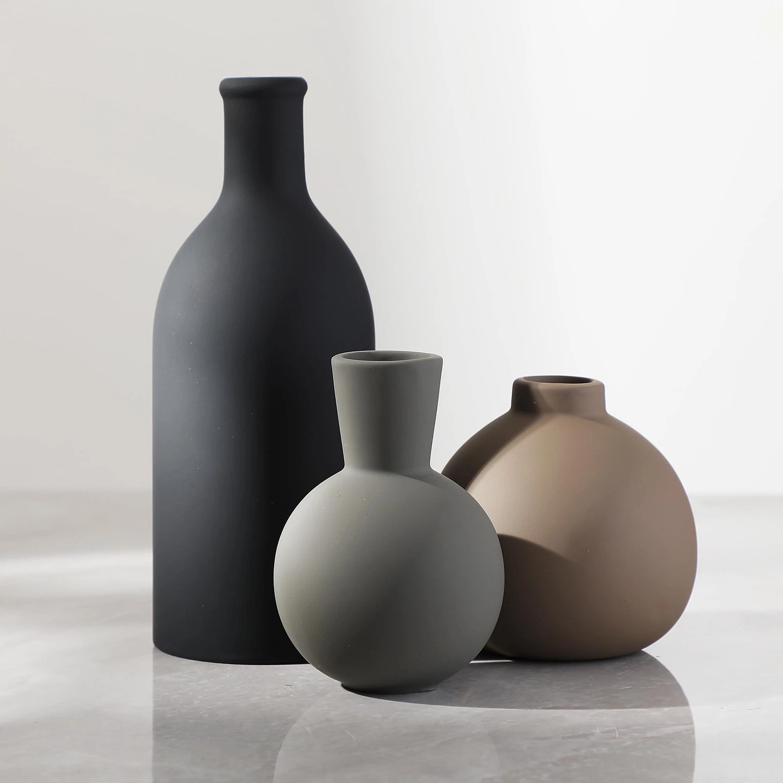 Ceramic Vase Set of 3, Vases Home Decor Rustic Farmhouse Decor Pottery Vases ...