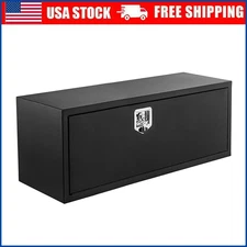 36"x18"x18" Steel Underbody Truck Tool Box Flatbed Trailer Storage w/Lock Black