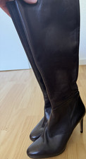 Buffalo London Damen Kniehohe Lederstiefel Br...
