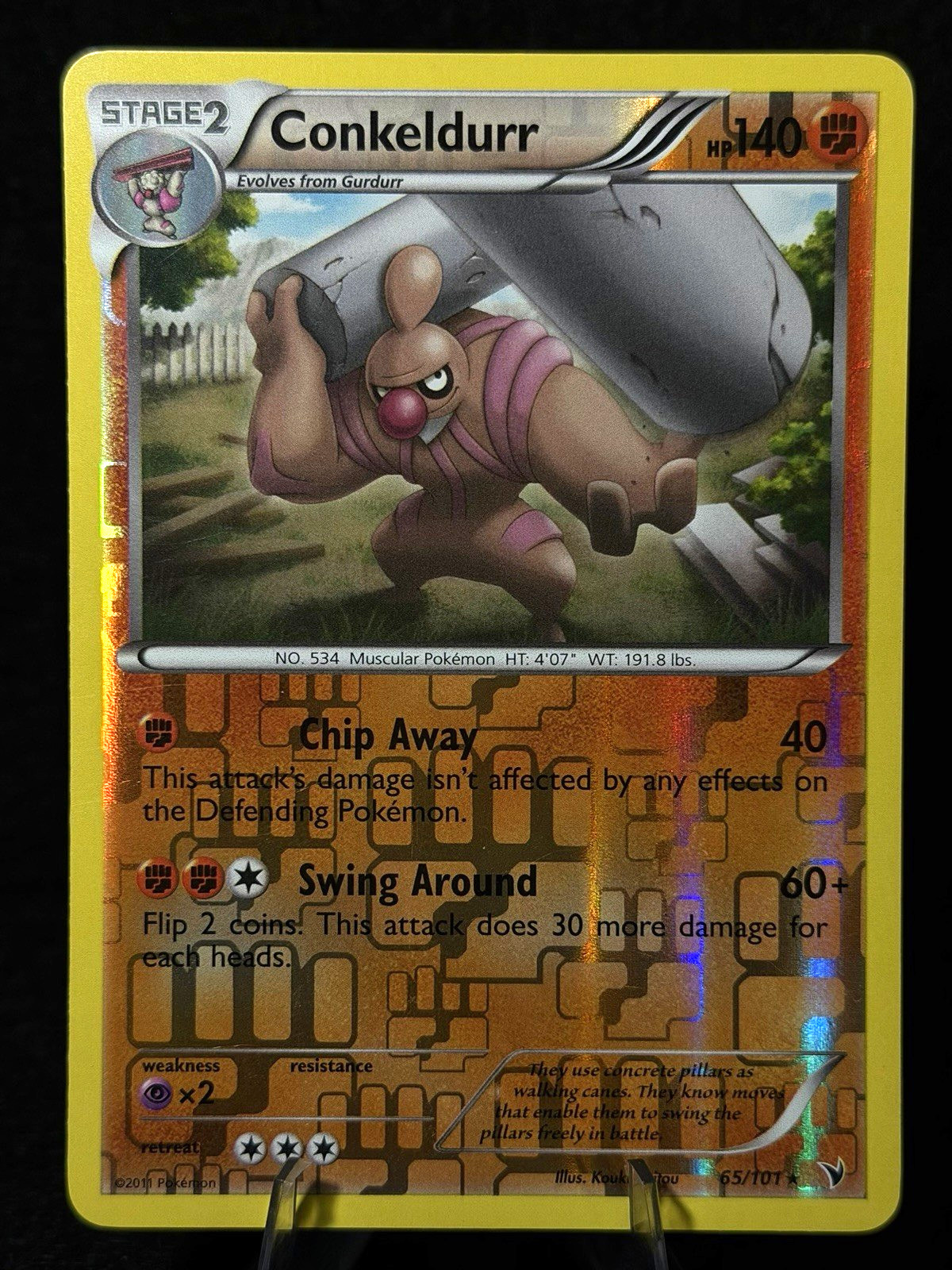 Pokemon TCG Conkeldurr 65/101 Noble Victories Reverse Holo NM