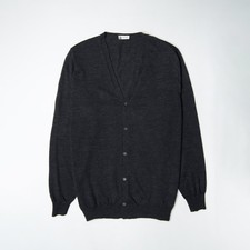 Maglione Cardigan Lanificio Colombo Lana e Viscosa tg 58 - XXL Grigio Antracite