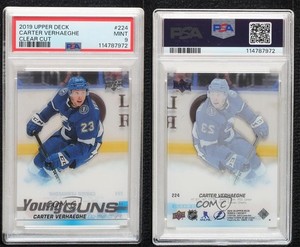 2019 Upper Deck Young Guns Clear Cut Carter Verhaeghe #224 PSA 9 MINT Rookie RC