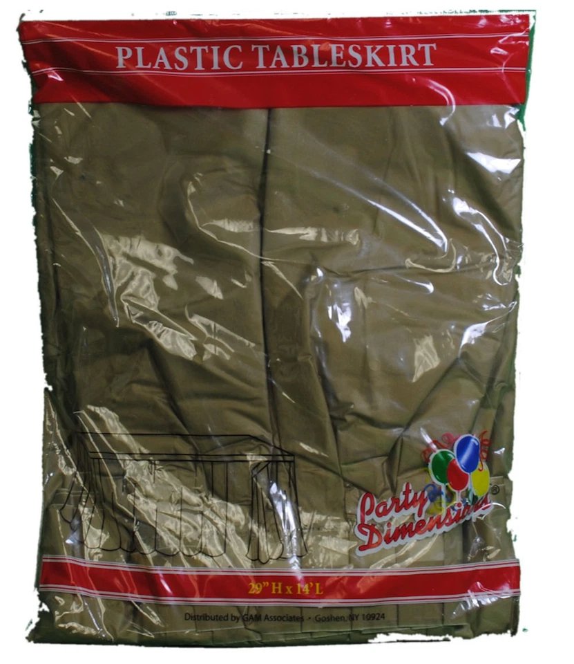 Saia de mesa de plástico 29" x 14' festa retangular - Imagem 4 de 4