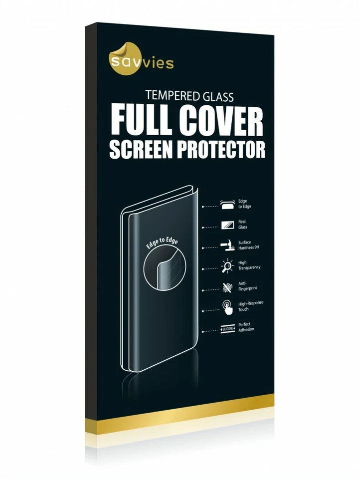 Protector de pantalla de vidrio templado cubierta completa curvada 3D Savies ® para Sony Xperia XZ Foto 3 de 4