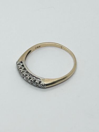 Schöner antiker Retro Ehering mit 7 Diamanten 14 Karat Gelbgold Größe 8 - Bild 4 von 8
