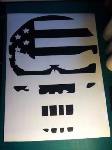 Skull flag Hood Decal large 20x26" auto vinyl bone American USA v5 Pro made - Bild 3 von 3