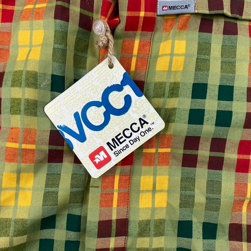 VINTAGE Mecca Shirt Mens XXL Madras All Over Print Y2K Streetwear Hip Hop NOS - Picture 5 of 8