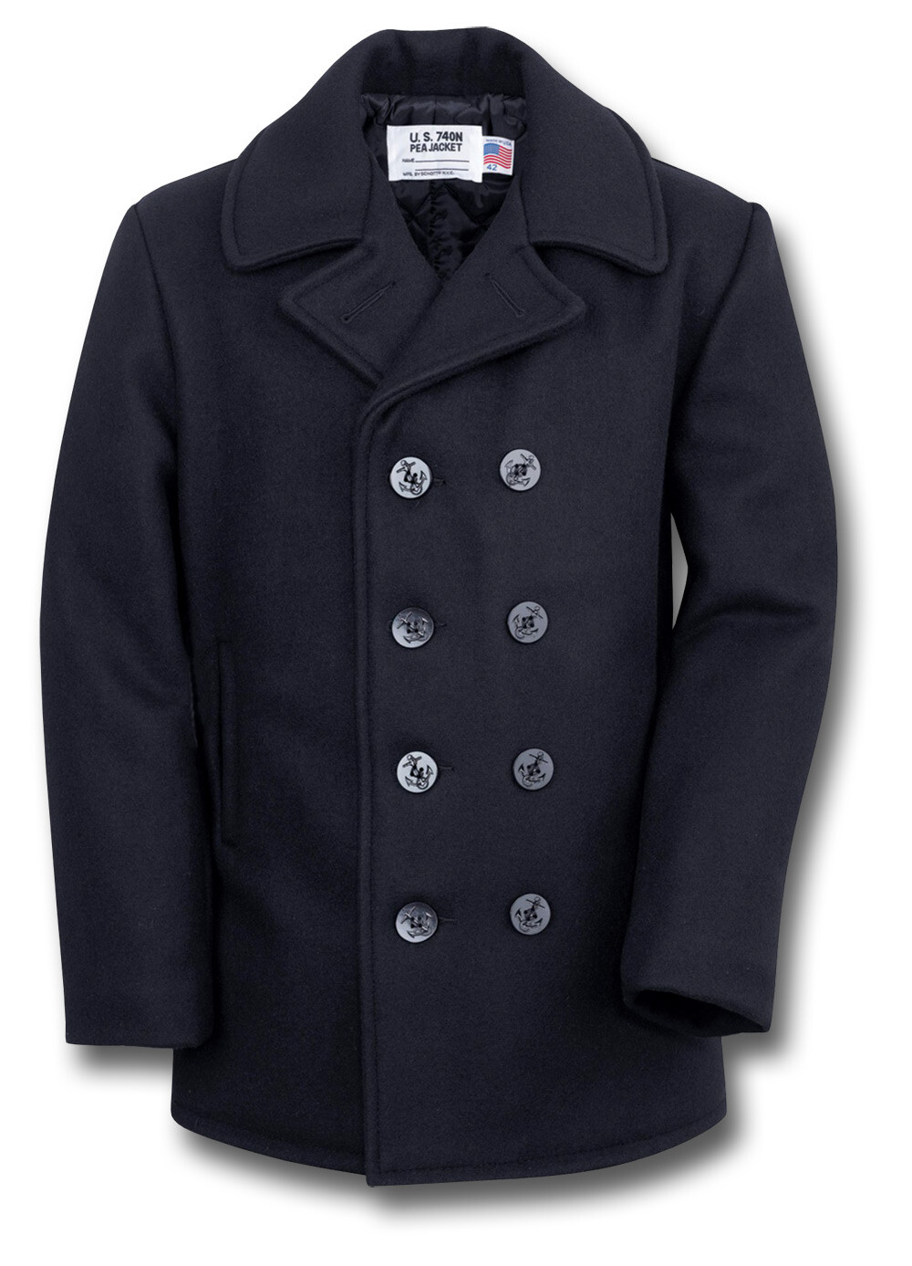 NEW SCHOTT 740N NYC WOOL PEA COAT DARK NAVY USA MADE [70304]