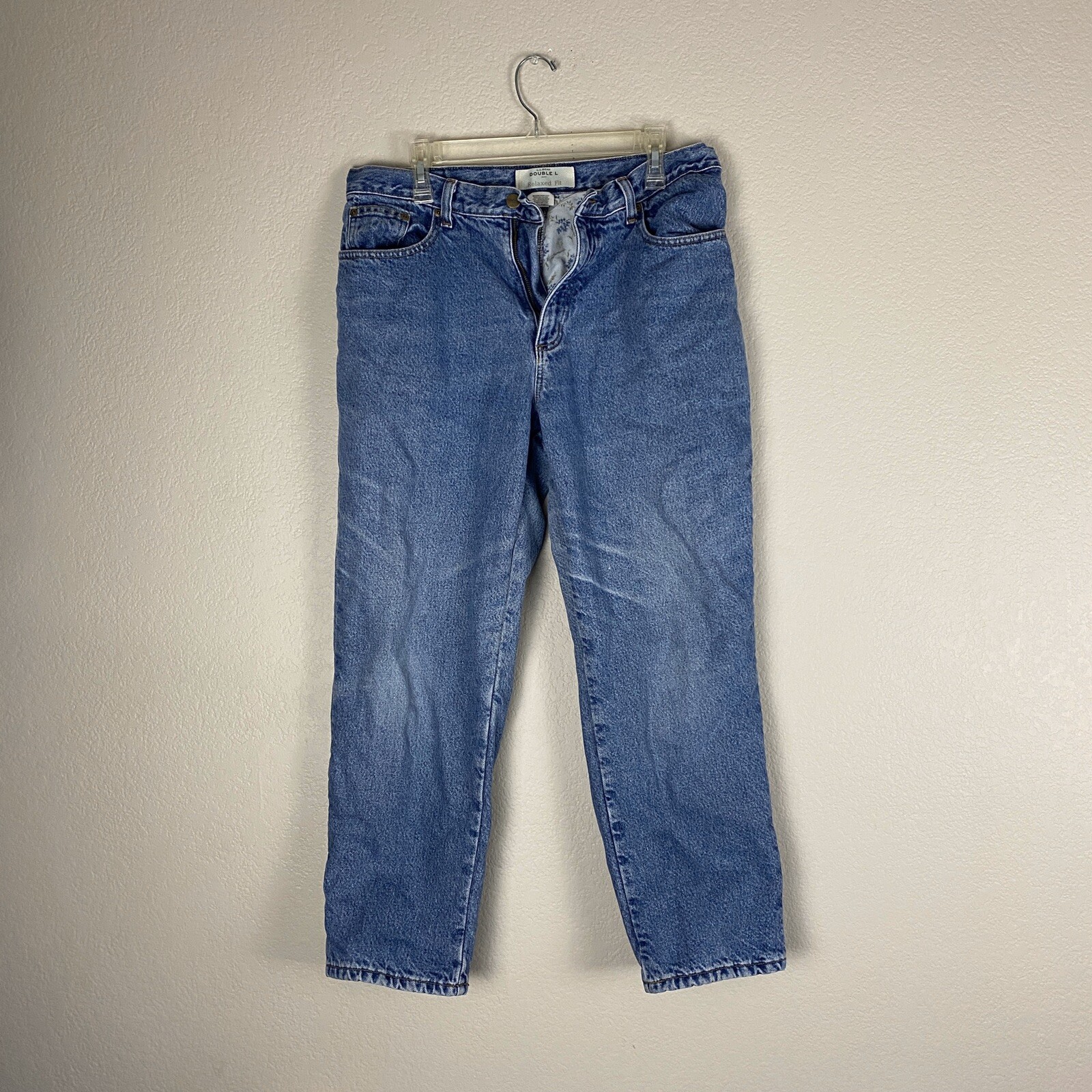 LL Bean Fleece Lined Jeans Denim Womens Vintage