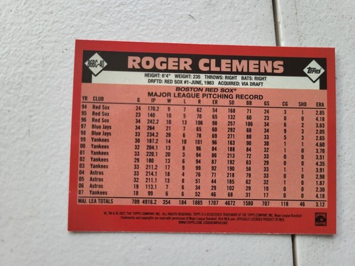 2021 Topps Silver Pack Mojo Chrome #86BC-40 Roger Clemens NM Free Shipping - Picture 2 of 2